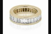 4 Ct Baguette Diamond Eternity Ring In 14k Yellow Gold (hi Color, I1 Clarity)