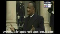 POINT DE PRESSE DE SASSOU NGUESSO A LA SORTIE DE SON ENTRETIEN AVEC FRANCOIS HOLLANDE