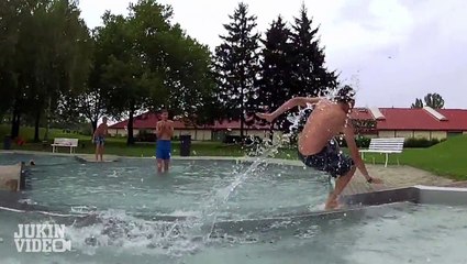 Sliding on Pool BRUTAL Faceplant
