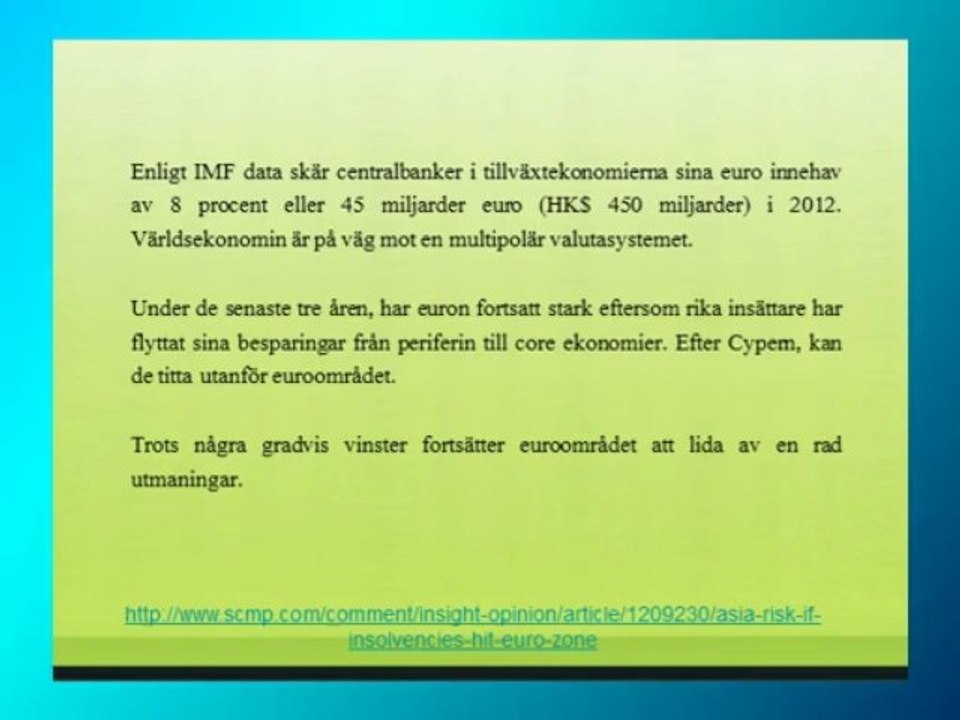 Asien riskerar om konkurser träffar euroområdet