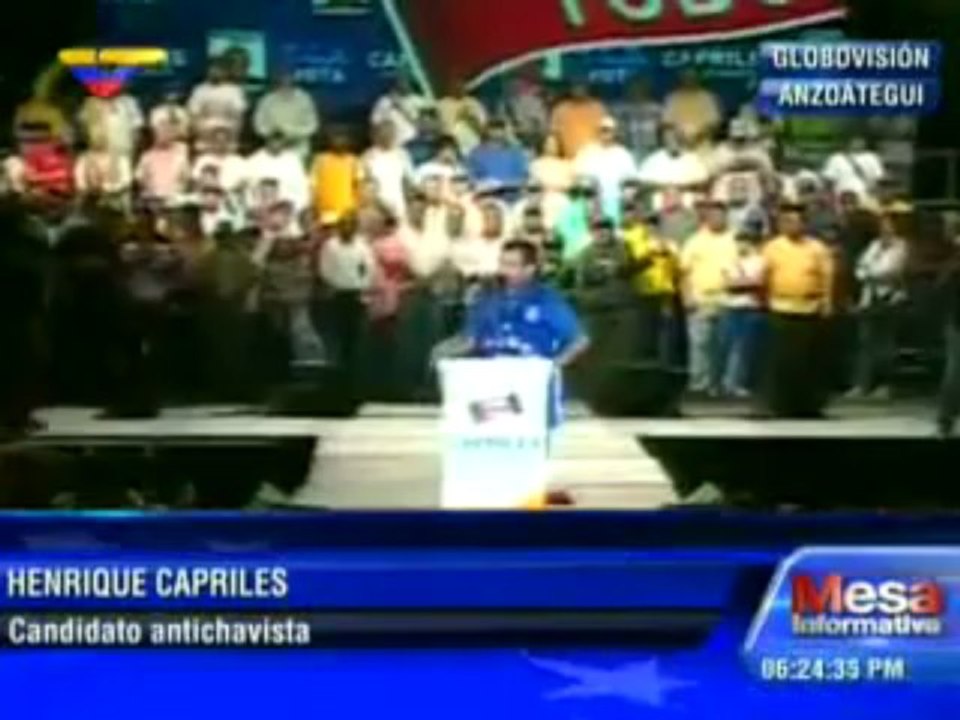 Capriles Radonski en Anzoátegui defiende a Rector Díaz, ataca al CNE pero invita a votar