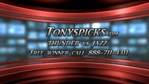 Utah Jazz versus Oklahoma City Thunder Pick Prediction NBA Pro Basketball Lines Odds Preview 4-9-2013