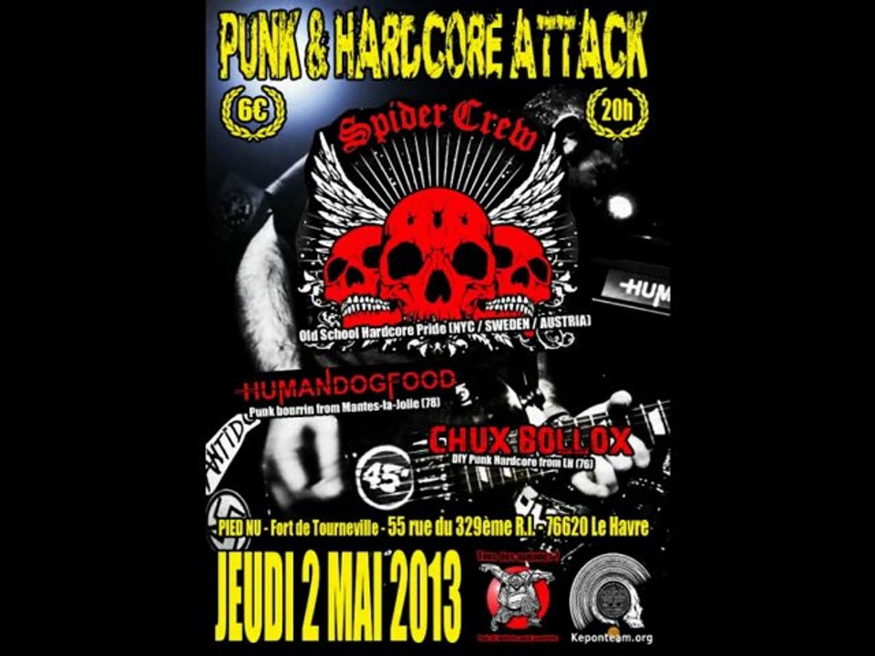 Punk & Hardcore Attack, le 02 mai 2013, au Pied nu (fort de Tourneville, Le Havre).