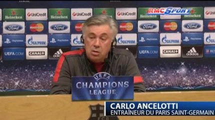 Barça - PSG / Ancelotti : "Nous ne changerons pas notre stratégie en fonction de Messi" 09/04