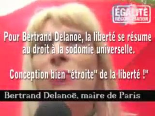 Bertrand Delanoë revendique la liberté de promouvoir la dégénérescence sexuelle et le mariage homosexuel