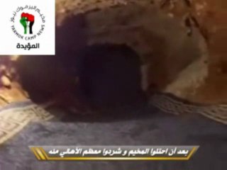 الإرهابيون ممن يحتلون مخيم اليرموك يحفرون أنفاق تحت بيوت الأهالي