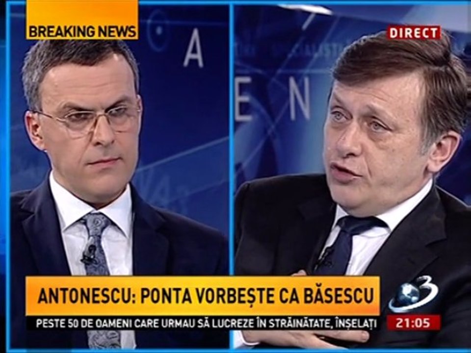Crin Antonescu il acuza pe Ponta ca vorbeste ca Basescu si falsifica istoria recenta