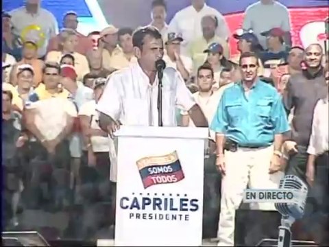 Capriles: Yo soy Presidente el domingo y el lunes yo decreto el aumento salarial pagado de una vez