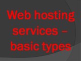 Web hosting services – basic types