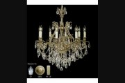 American Brass And Crystal Ch9642asgt10gst Chateau 8 Light Single Tier Chandelier In Antique Silver With Golden Teak Strass Pendalogue Crystal
