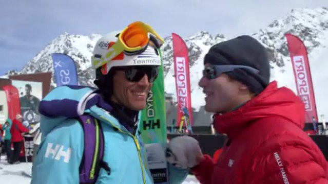 Aurélien Ducroz en compagnie de François Gabart lors de l'Xtreme de Verbier le 22 mars 2013