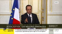 François Hollande présente les grandes orientations pour la moralisation de la vie politique