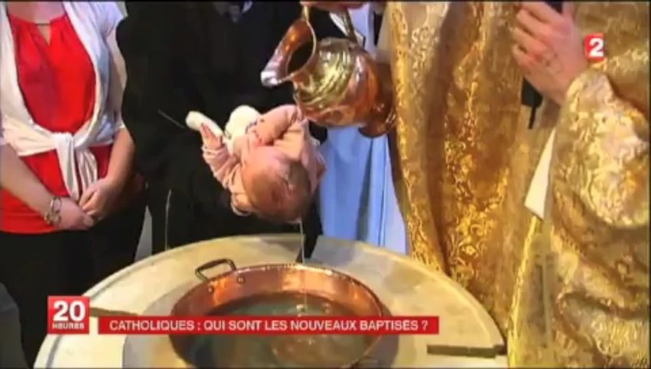Baptêmes adultes  vigile pascale Vauréal JT 20h France 2