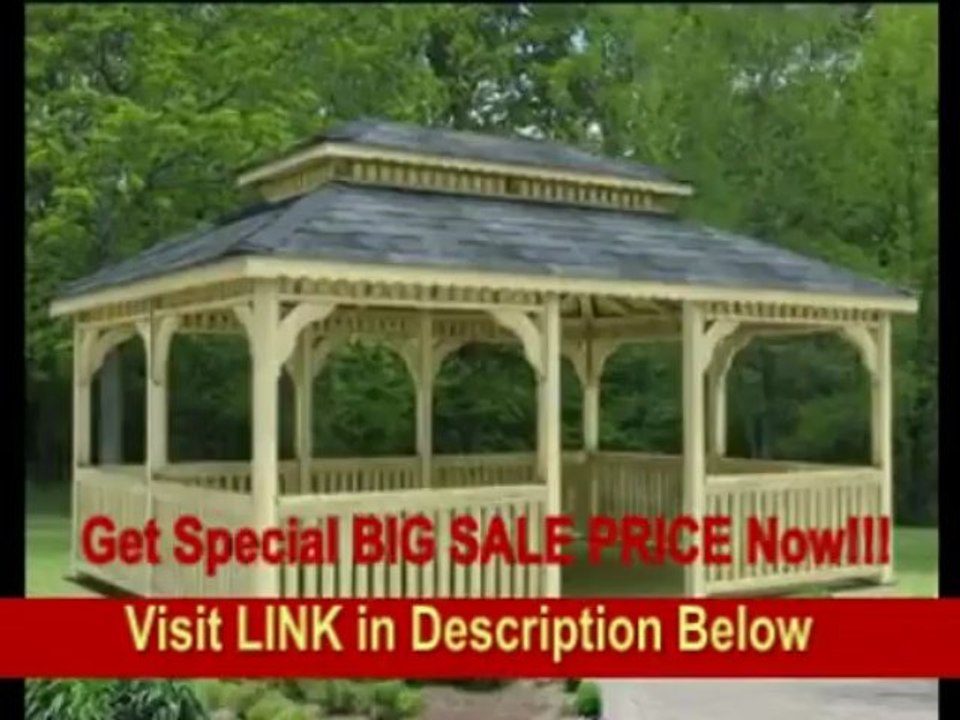 [FOR SALE] 14' x 24' Treated Pine Rectangular Double Roof Gazebo