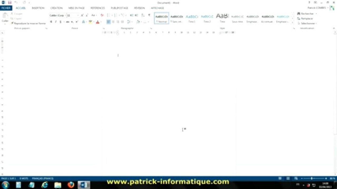 Tuto Word 2013 - Lier compte Facebook à Word - Extrait