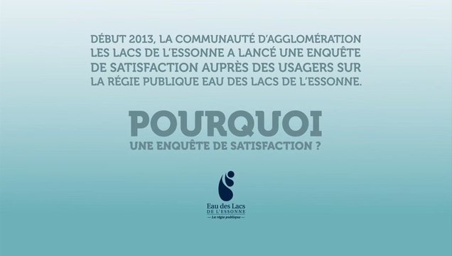 Enquête de satisfation Eau des Lacs de l'Essonne
