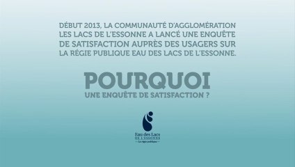 Enquête de satisfation Eau des Lacs de l'Essonne