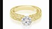 1 Ct Antique Round Cut Diamond Engagement Ring In 14k Yellow Gold (hi Color, I1 Clarity)