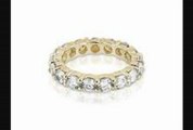 3.4 Ct Round Diamond Eternity Ring In 14k Yellow Gold (hi Color, Si2 Clarity)