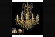 American Brass And Crystal Ch9382a01gpi Venetian 12 Light Two Tier Chandelier In Polished Brass With Umber Inlay With Clear Precision Pendalogue Crystal