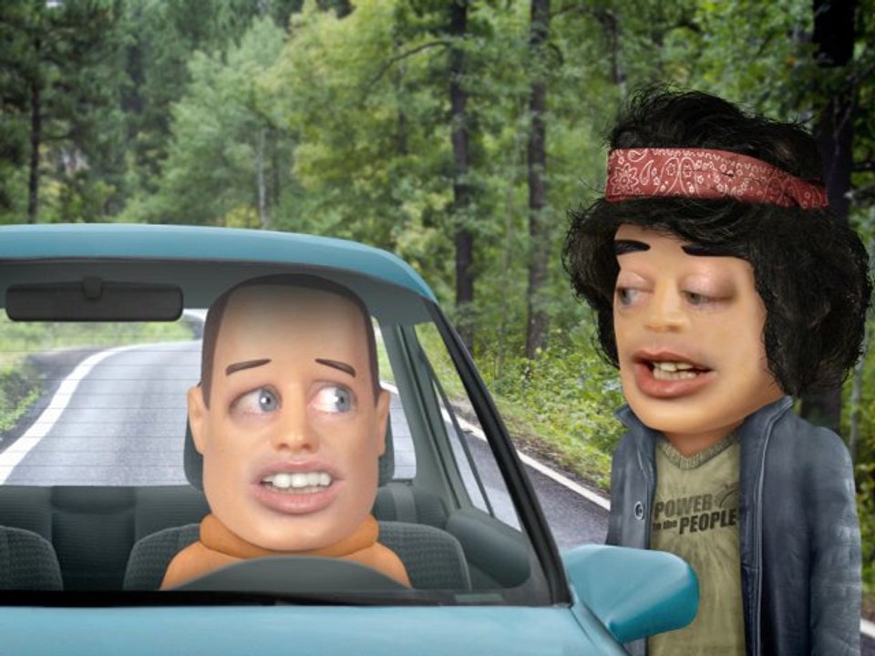 La rue bloquée (Tetesaclaques.tv)