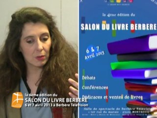 MALIKA-SANDRINE CHARLEMAGNE AU SALON DU LIVRE BERBÈRE LE 06 ET 07 AVRIL A BERBÈRE TÉLÉVISION