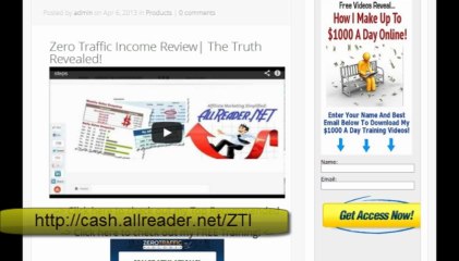 Zero Traffic Income Reloaded Full Members Area Tour