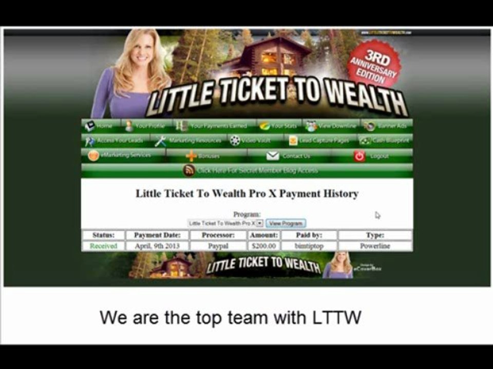 Little Ticket to Wealth Explanation &  Proof of Earnings