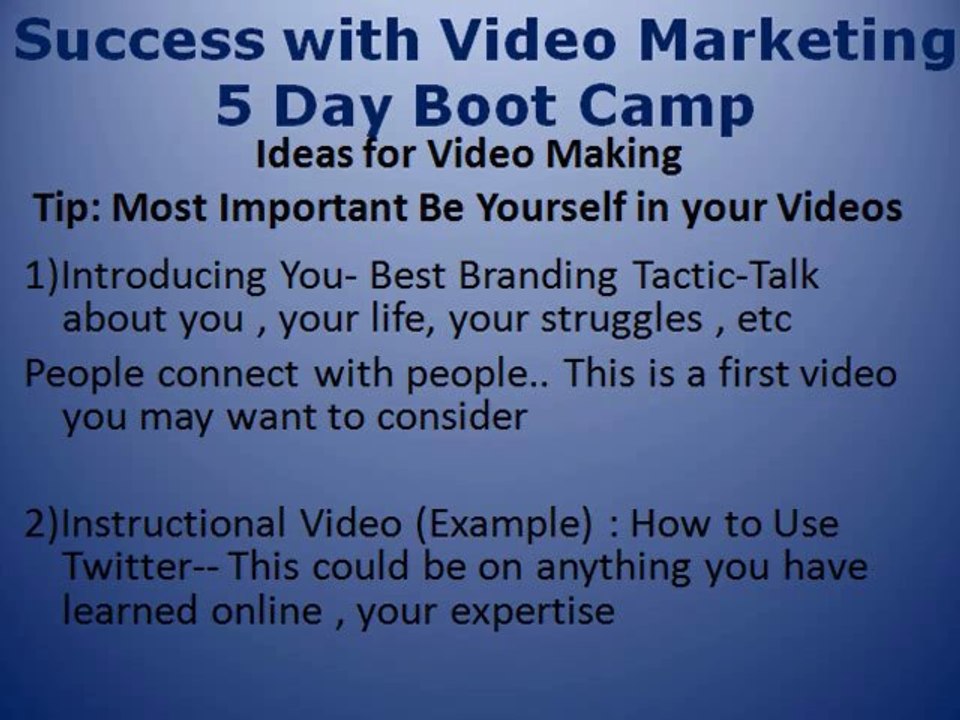 How to Create Videos - Video Marketing Tutorial Training Tips Techniques