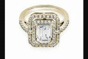 1.42 Ct Double Halo Emerald Cut Diamond Engagement Ring In 14k Yellow Gold (hi Color, Si2 Clarity)