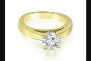 0.75 Ct Cathedral Solitaire Diamond Engagement Ring In 14k Yellow Gold (hi Color, Si2 Clarity)