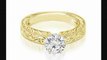 0.75 Ct Antique Round Cut Diamond Engagement Ring In 14k Yellow Gold (hi Color, Si2 Clarity)