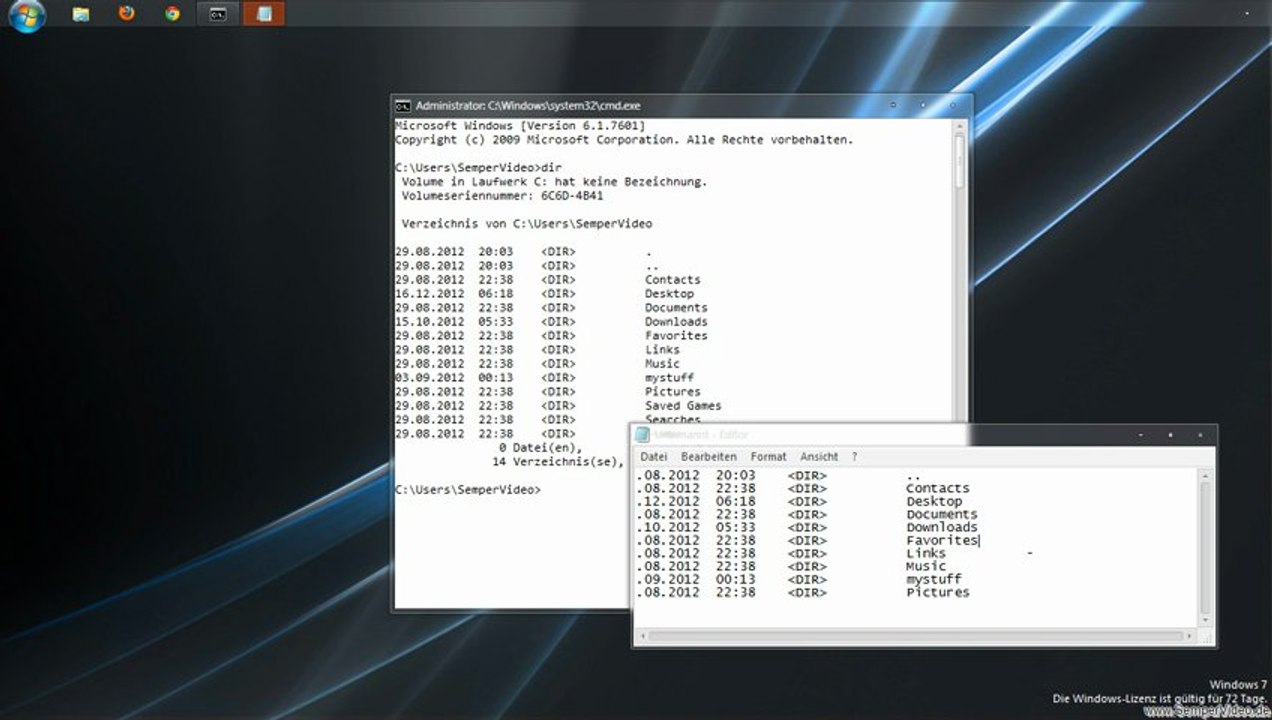 Kopieren und Einfügen in der Eingabeaufforderung