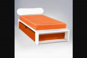 Ducduc  Alex Trundle Full Bed W Oval Headboard  Ducduc  Alex Trundle Full Bed W Oval Headboard2drawerswhitewhiteorange