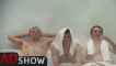 Sauna threesome: macho men steam it up