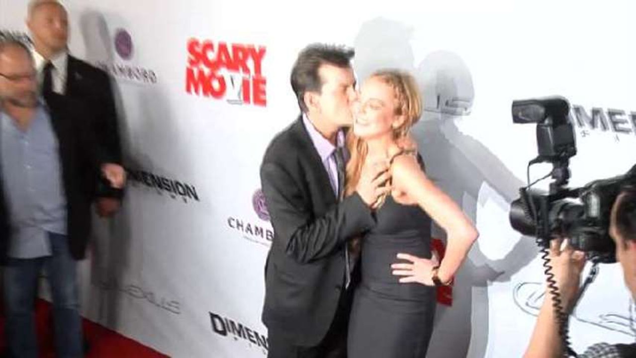 Charlie Sheen Kisses Lindsay Lohan