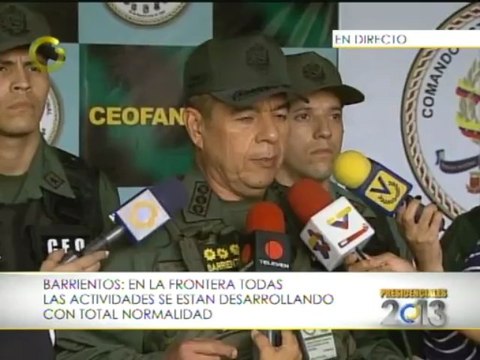Barrientos: Venezuela está en plena calma y esperamos que siga así