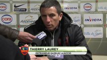 Conférence de presse CS Sedan - GFC Ajaccio : Laurent  GUYOT (CSSA) - Thierry LAUREY (GFCA)