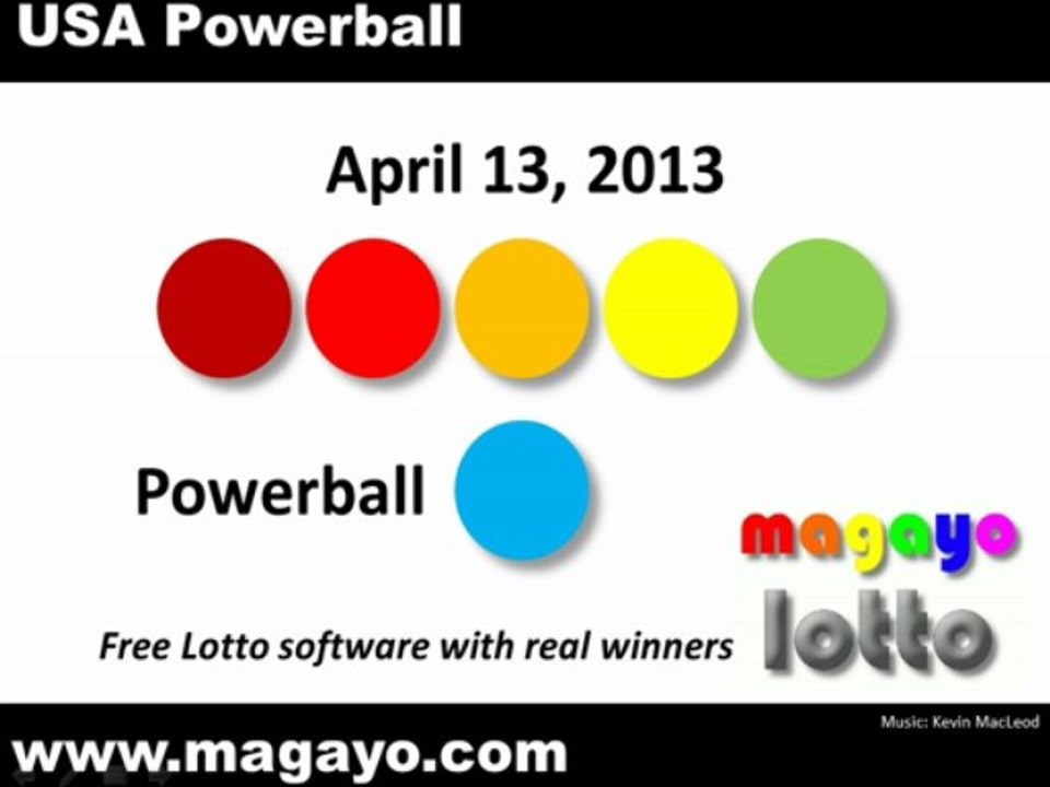 USA Powerball Drawing Results for April 13, 2013