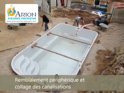 Installation d' une piscine coque polyester