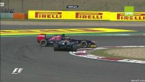 Formule 1 China 2013 Webber crashes into Vergne