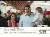 Candidato Nicolás Maduro acude a votar al colegio Miguel Antonio Caro