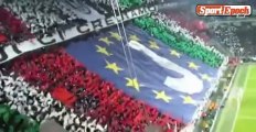 [www.sportepoch.com]Juventus home warm atmosphere fans singing the team song placed a huge banner