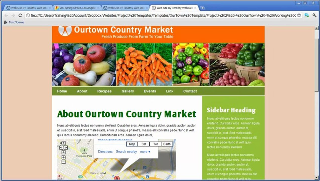 Dreamweaver Tutorial – Video 14 - Our Town Dreamweaver Training Project