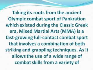 Modern Combat Sports A Brief Background on Mixed Martial Arts