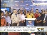Henrique Capriles: Nosotros no vamos a reconocer los resultados hasta tanto se cuente cada voto de los venezolanos