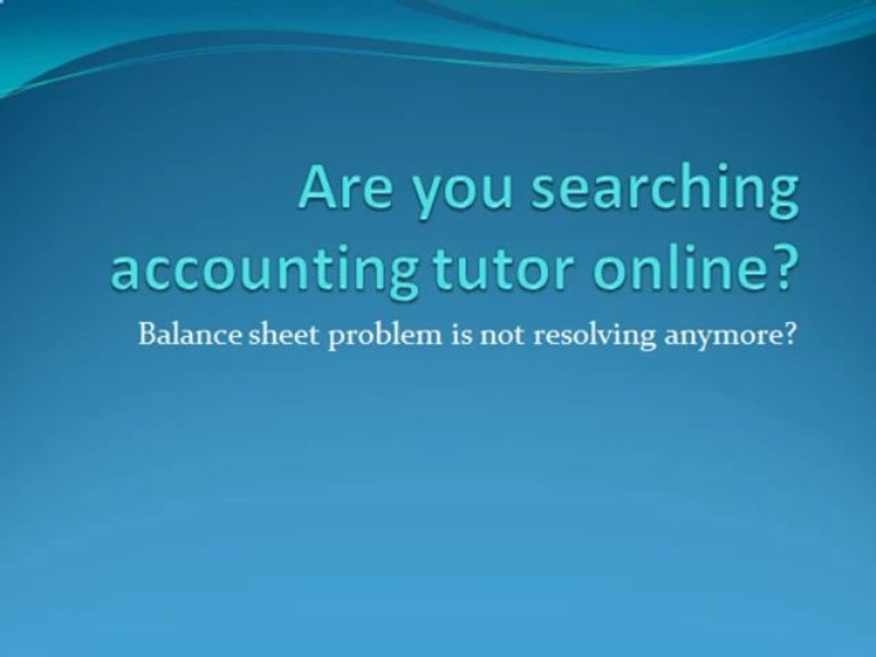 Accounting Assignment Help - Accounting Homework Help
