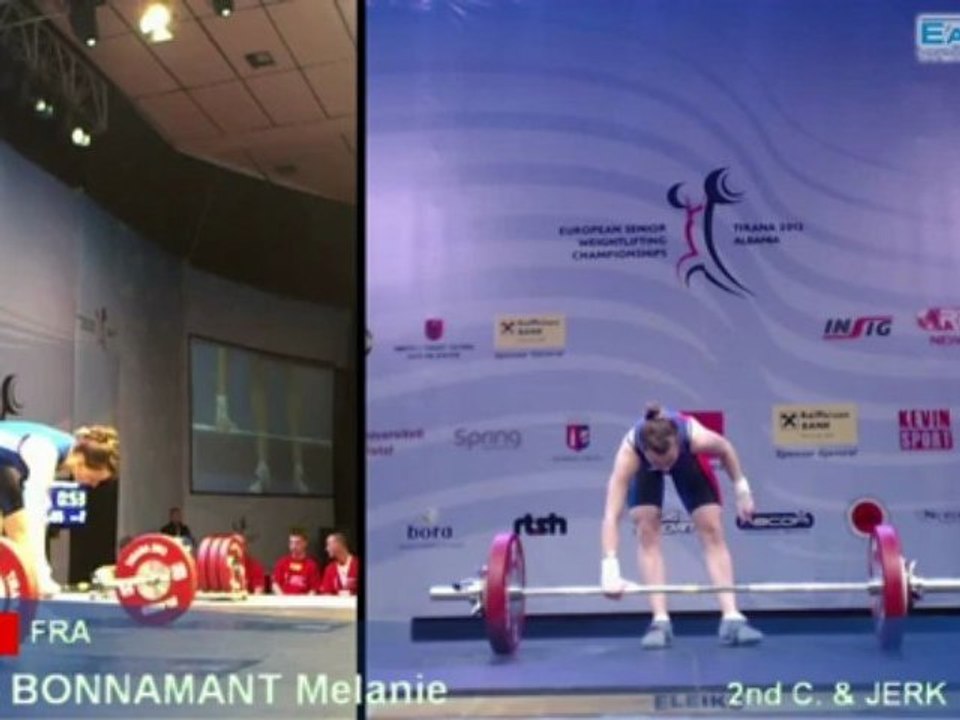 Championnats d'Europe 2013 à Tirana : Melanie Bonnamant (épaule-jeté 85kg)