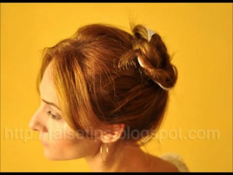 Doğal topuz yapımı Natural Wedding Bridal Hair Bun