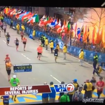 Moment of explosion Boston Marathon